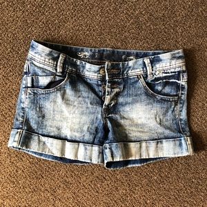 Express Acid Was Stretch Jean Shorts